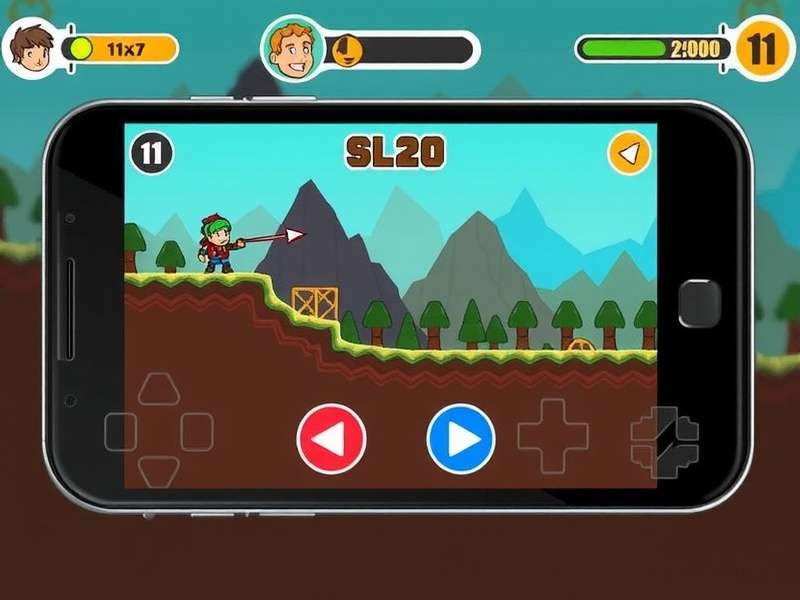 Choco Pixel Trekker - Simple Game Controls Choco Pixel Trekker gameplay showing jump, slide, and attack controls on a mobile screen
